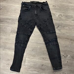 ZARA Men's Black Biker Jeans